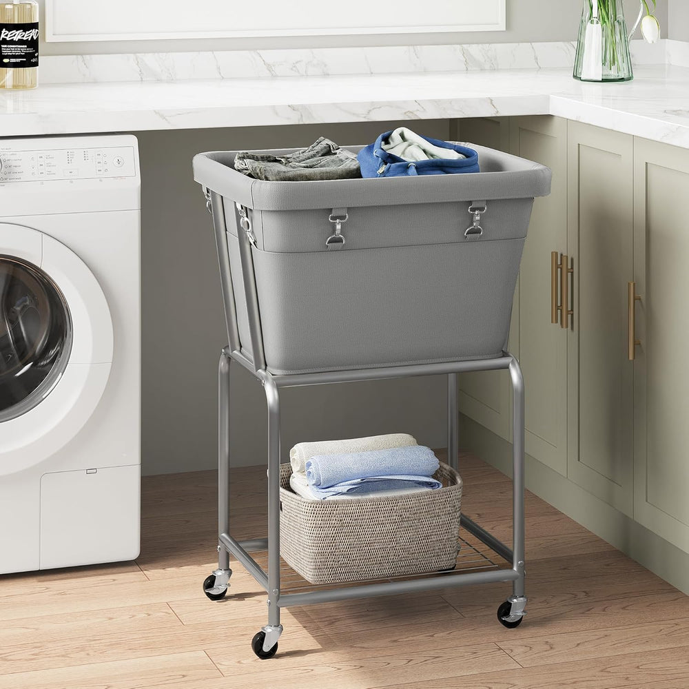 ELYKEN Rolling Laundry Hamper with Wheels, Removable Bag, Laundry Cart