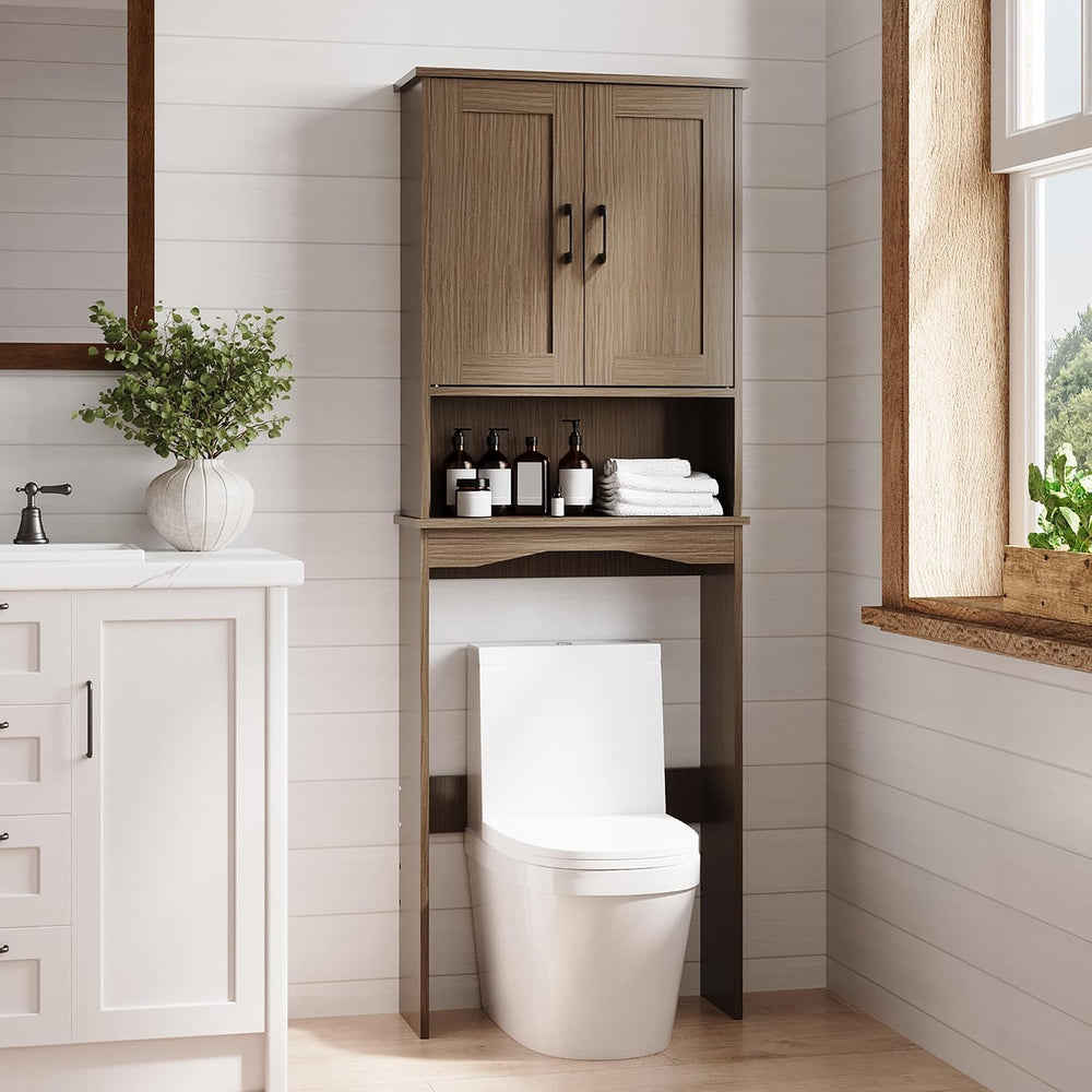 ROOMTEC Over the Toilet Storage Cabinet with Adjustable Shelf and Double Door...