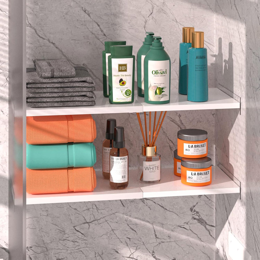 Expandable Closet Tension Shelf with Strong Adhesive Hanging Shelves Closet D...