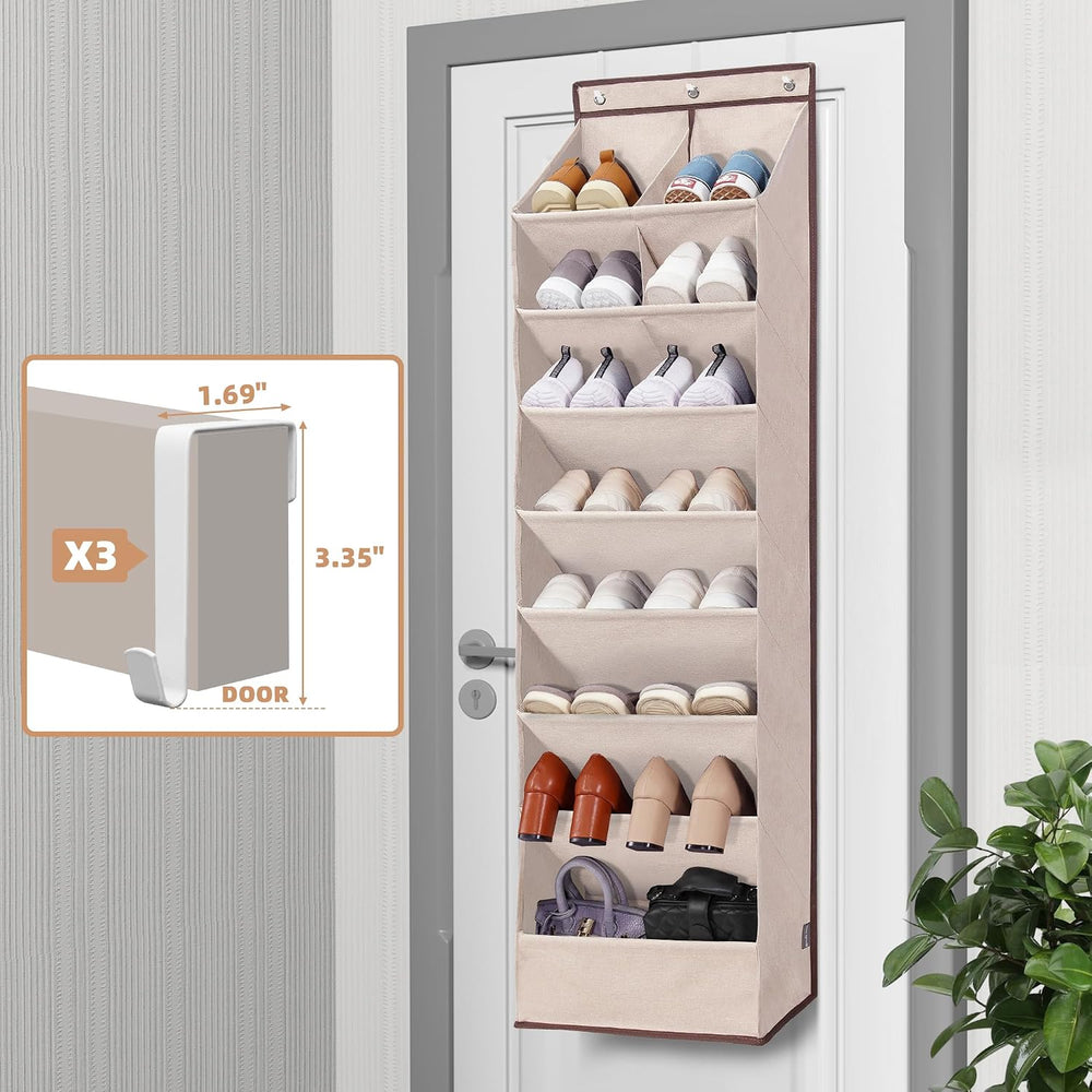 STORAGE MANIAC Over the Door Shoe Organizer Heavy-Duty Large Deep Pocket Hang...