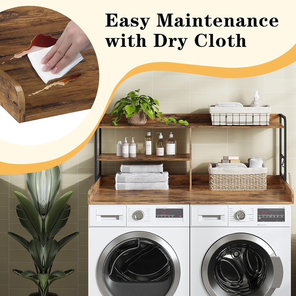Washer and Dryer Countertop with Shelves, 54" x 27.56" 3 Tiers Larg...