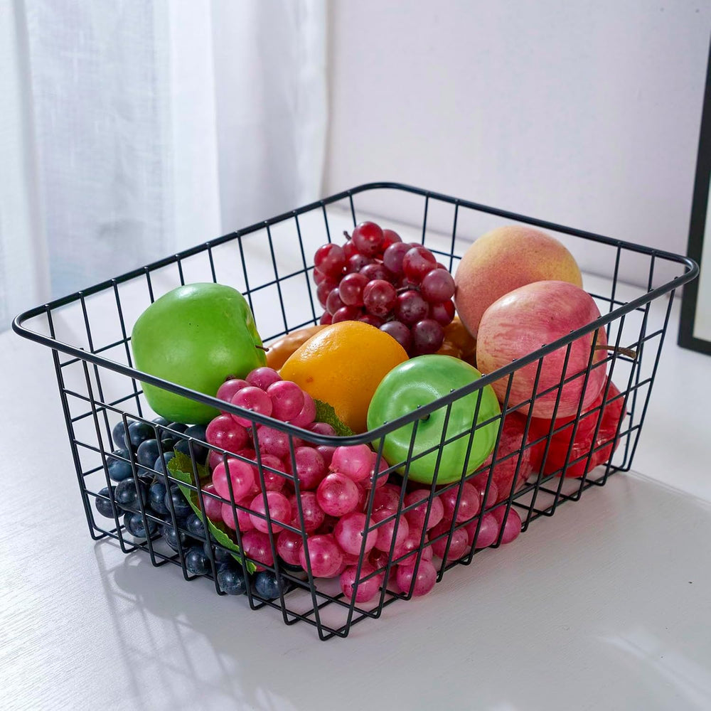 JUNCHU CHERRY 【Extra Large】Wire Kitchen Storage Basket 4 Packs,Perfect Pantry...