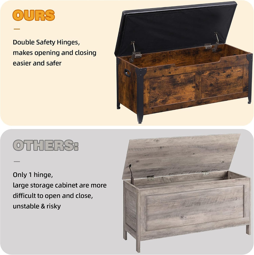 GAOMON 39.4" Storage Chest, Storage Bench with Safety Hinge
