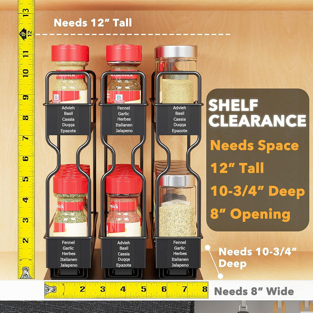 SpaceAid Pull Out Spice Rack Organizer for Cabinet, Heavy Duty Slide Out Seas...