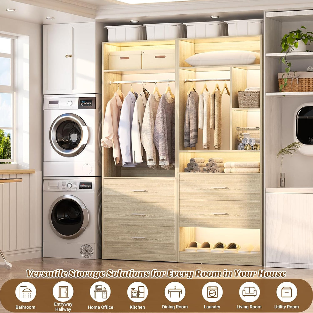 Besiost Closet Systems with 5 Drawers, Closet Organizer System