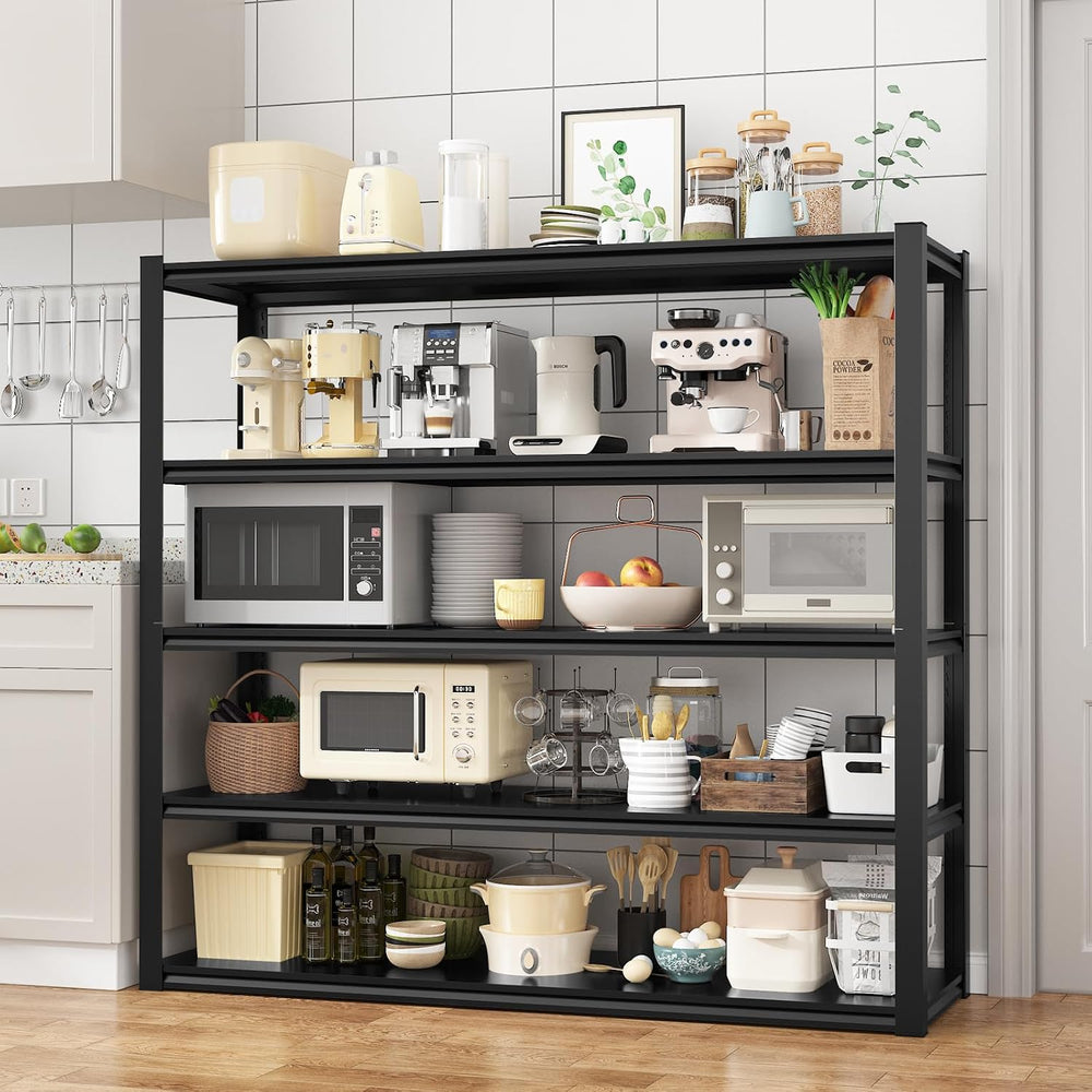 Homdox 48”W Garage Shelving, 3000LBS Heavy Duty Storage Shelves, 5 Tier Adjus...