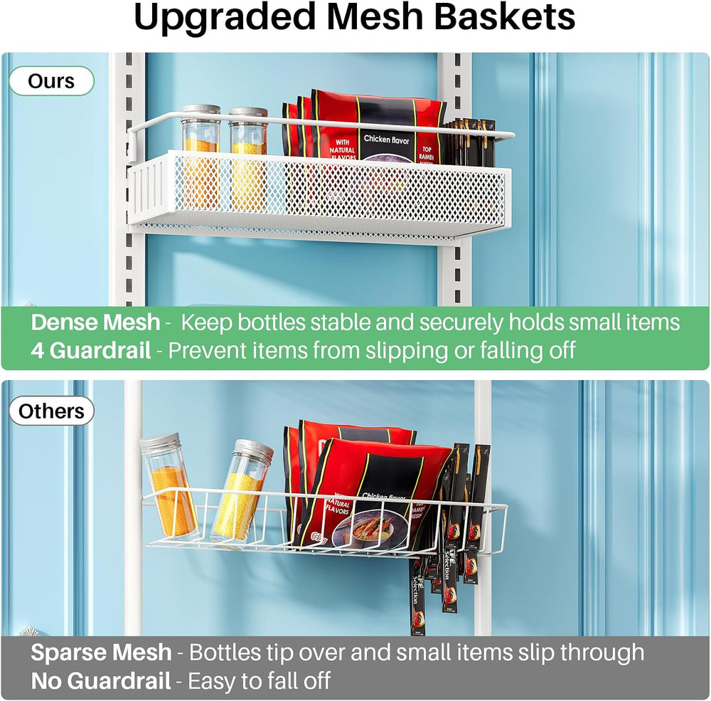 SNTD 8 Tiers Narrow Over the Door Organizer, 12.3"W x 4.7"D x 69&qu...