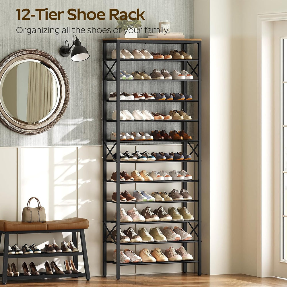 YATINEY 12 Tier Shoe Rack, Large Capacity Shoe Storage Organizer Holds 48 Pai...