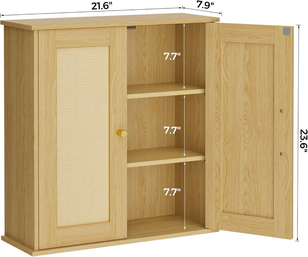 Bathroom Wall Cabinet, Medicine Cabinet with Adjustable Shelves