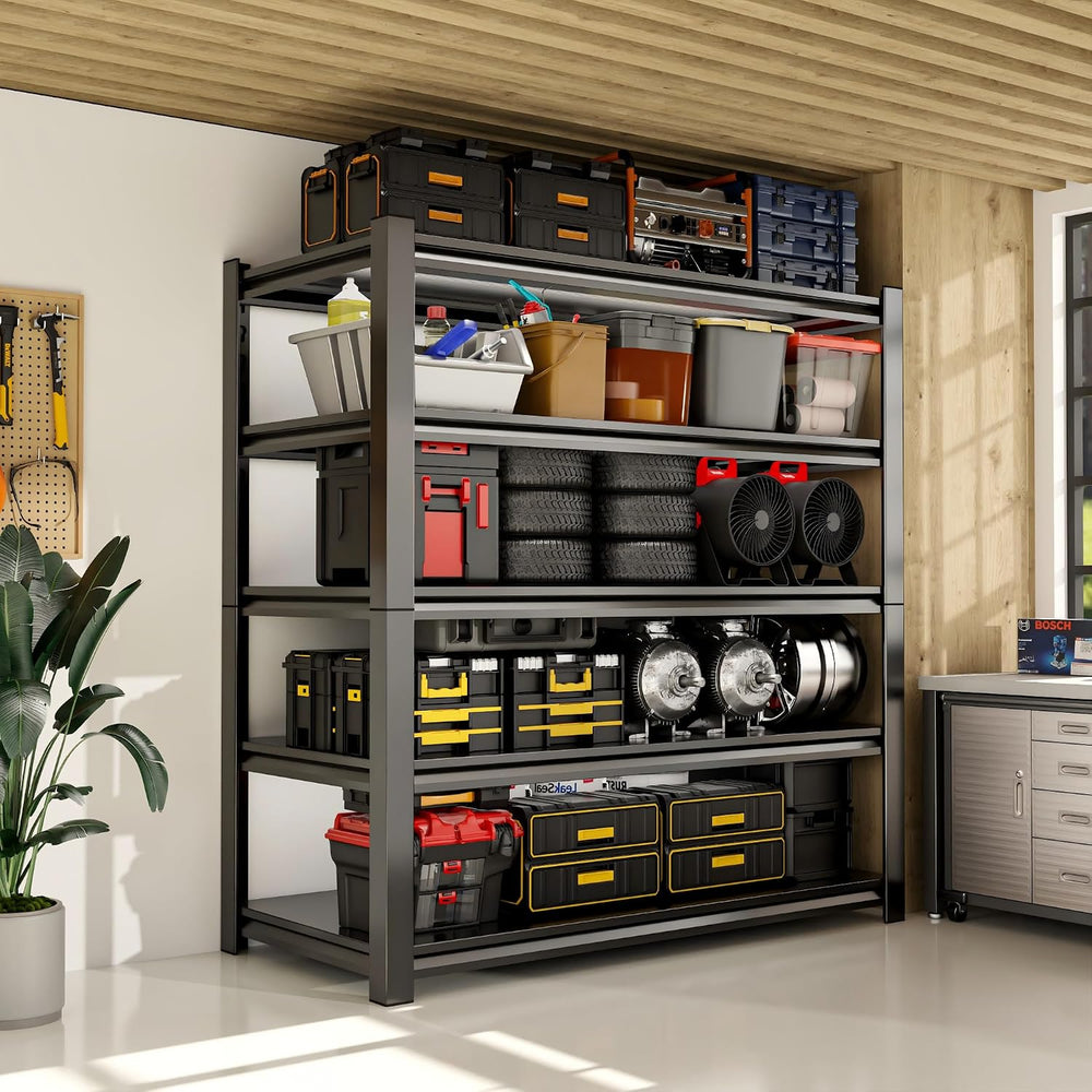 36" W Garage Shelving,5-Tier Heavy Duty Shelving Unit,3000LBS Adjustable...