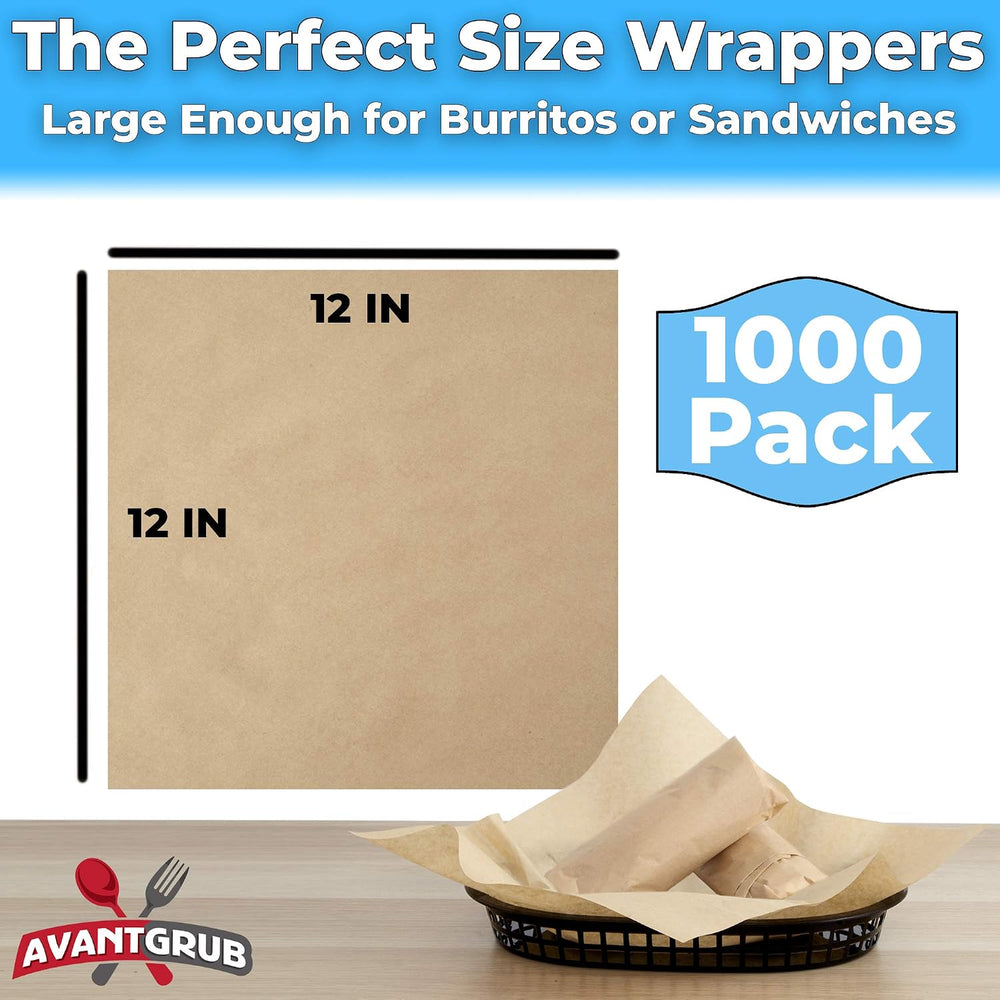 Eco Friendly, Grease Proof 12" x 12" Deli Wrap 1000 Pk. Best Kraft ...