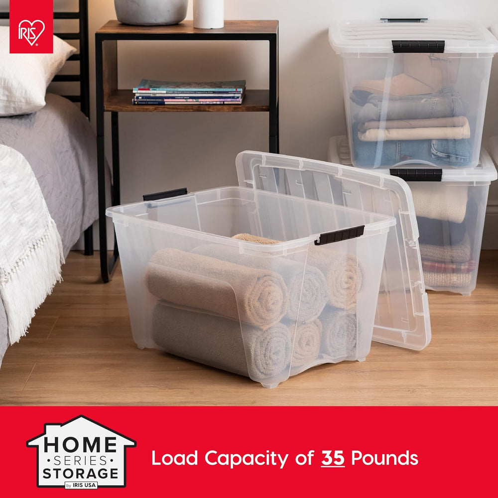 IRIS USA 6-Pack 54 Quart Storage Bins with Lids, Clear
