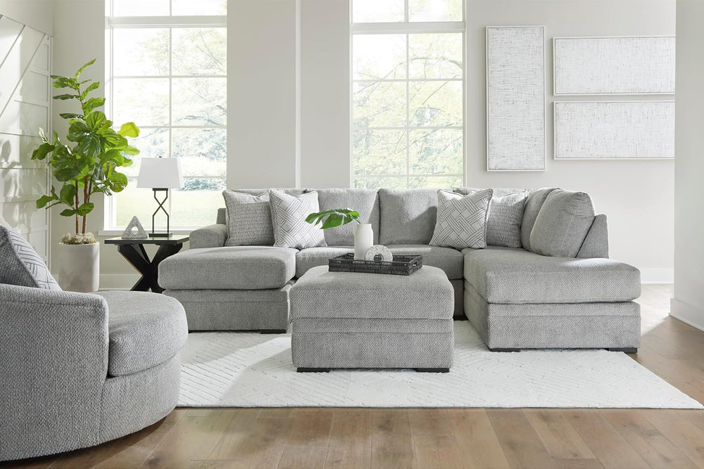 Signature Design by Ashley Square Ottoman with Storage and Cup Holders