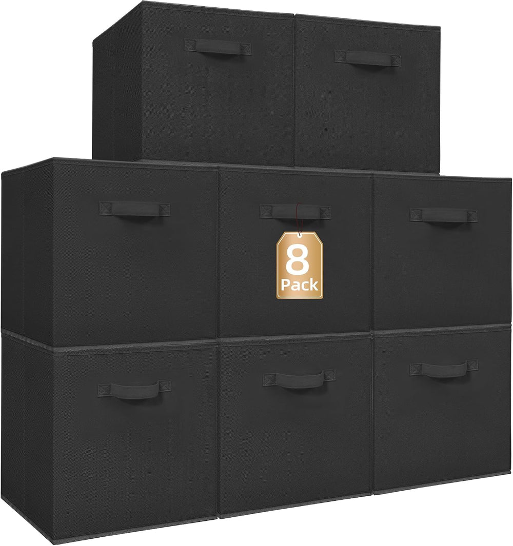 STORAGE MANIAC Storage Cubes, 13 Inch 8 Pack Collapsible Fabric Shelf Bins