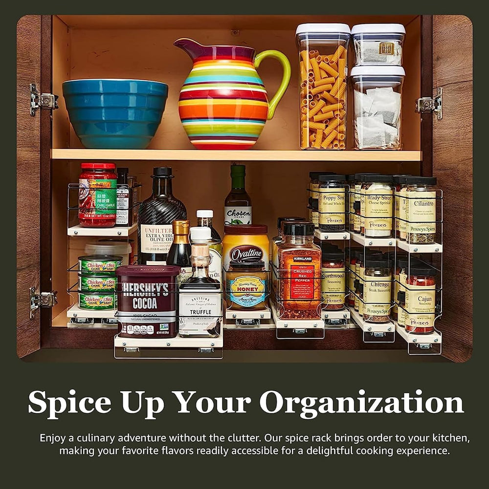 Vertical Spice - Narrow Pullout Spice Rack - Sliding Drawer for Kitchen Organ...