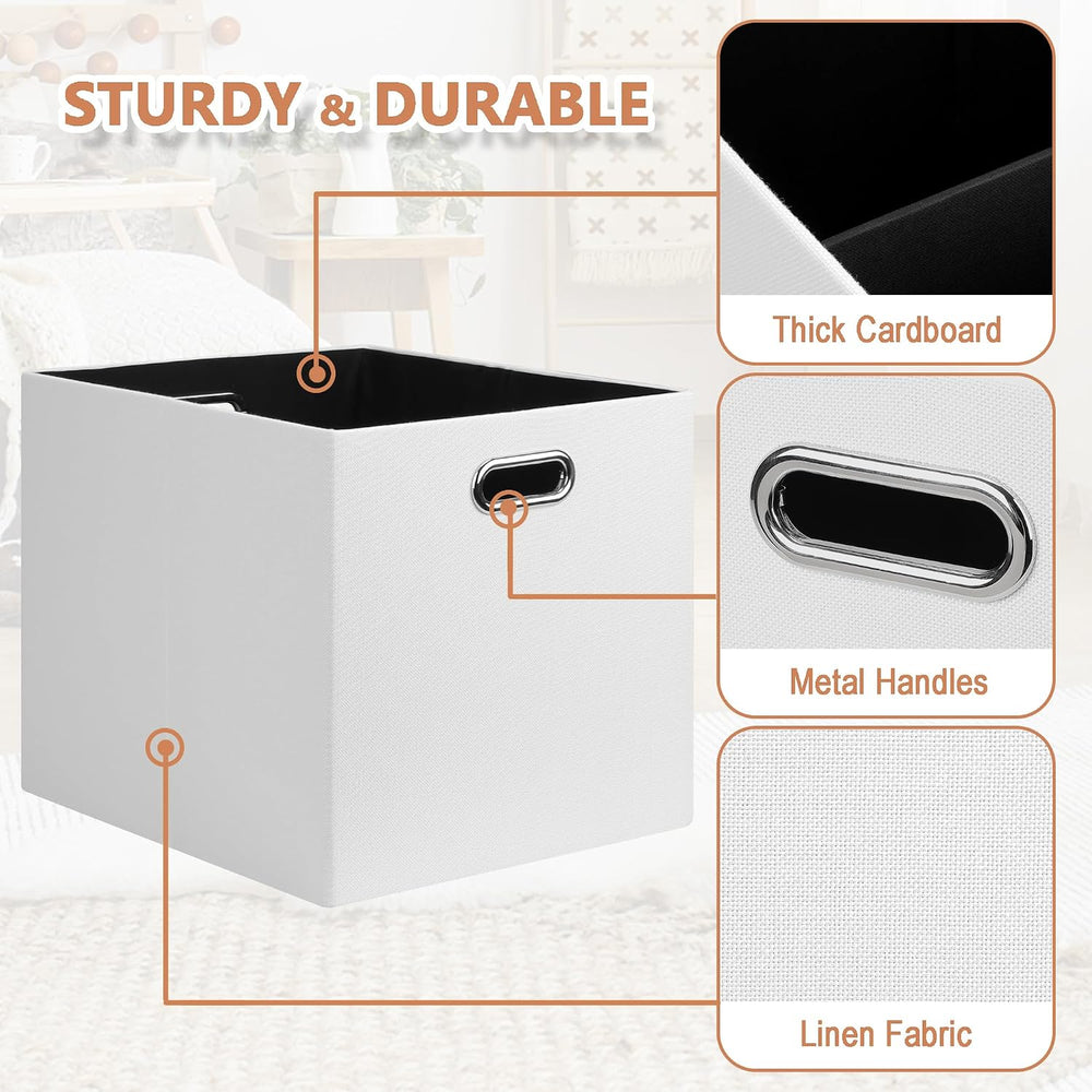 Posprica 13x15x13in Collapsible Storage Bins, Fabric Foldable Cube Storage Bo...
