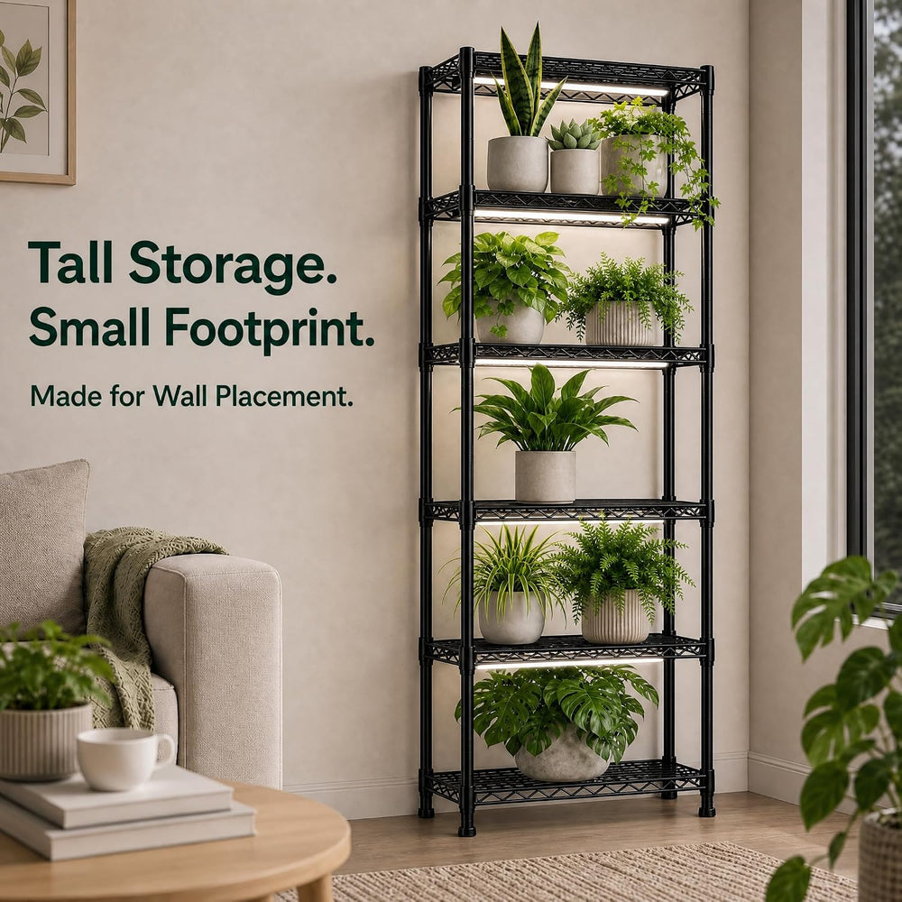 GRANNY SAYS 6-Tier Narrow Storage Shelves for Small Spaces, 15.8" W Meta...
