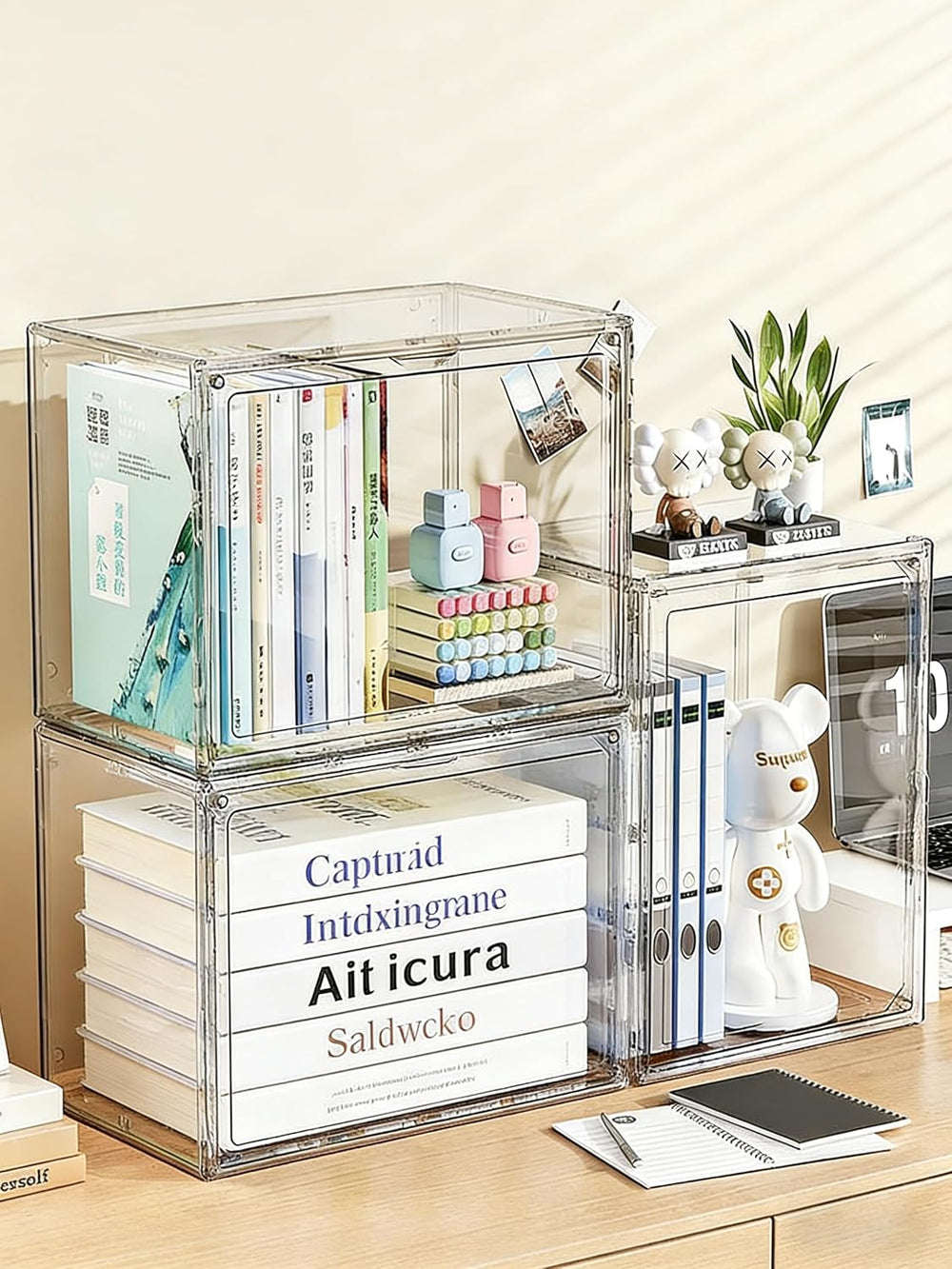 XXX-Large Clear Stackable Acrylic Display with Lid & Magnetic Door - 2-Ti...