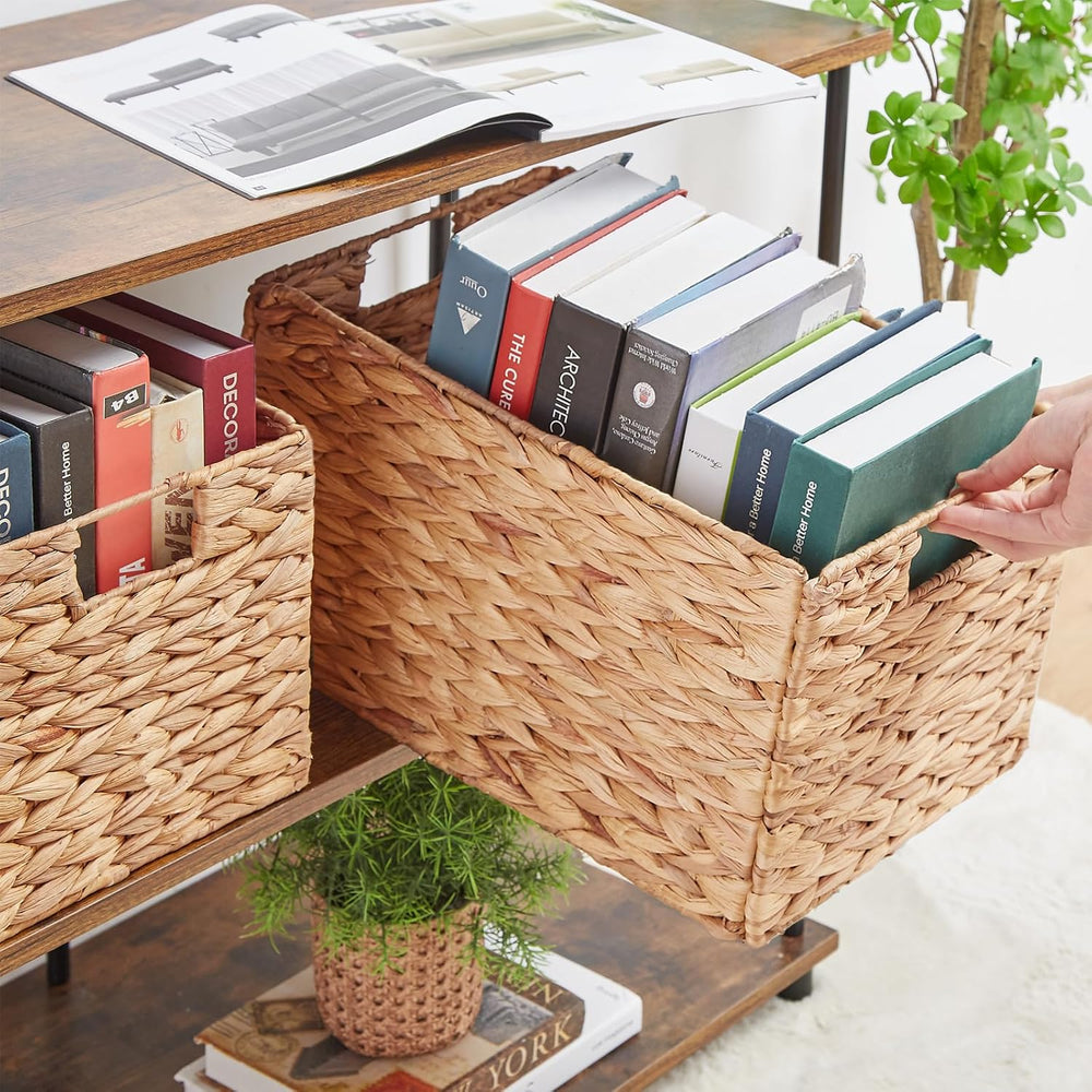 Vagusicc Wicker Storage Basket, Set of 2 Hand-Woven Storage Baskets for Organ...