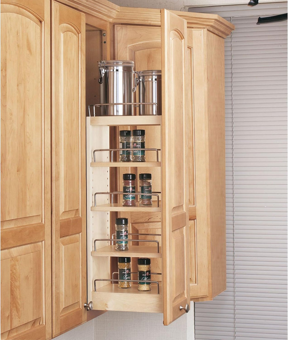 Rev-A-Shelf 8" Pullout Storage Organizer for Wall Kitchen Cabinets, Slid...