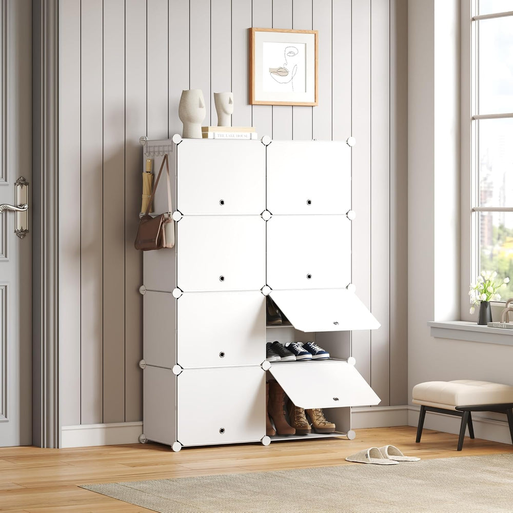 Mondeer Shoe Storage Cabinet, Modular Plastic Shoe Rack, Cube Shoe Organizer,...