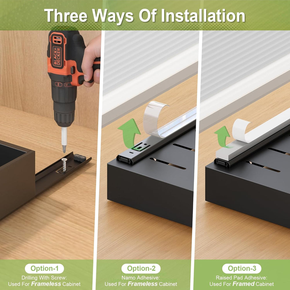 2-Pack-Expandable-Pull-Out-Cabinet-Organizers, No Drill Slide Out Drawers