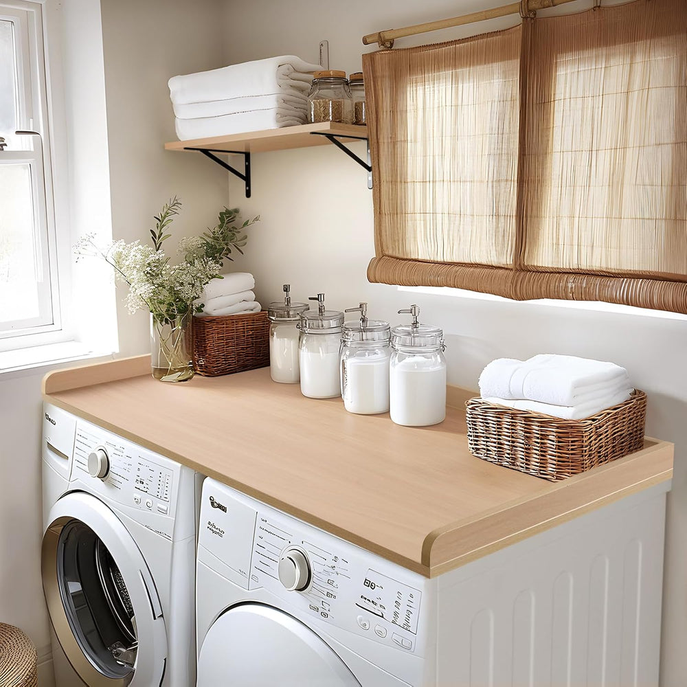 Kaboon Washer Dryer Countertop, Melamine Countertop with Edge Rails - 27.5&qu...