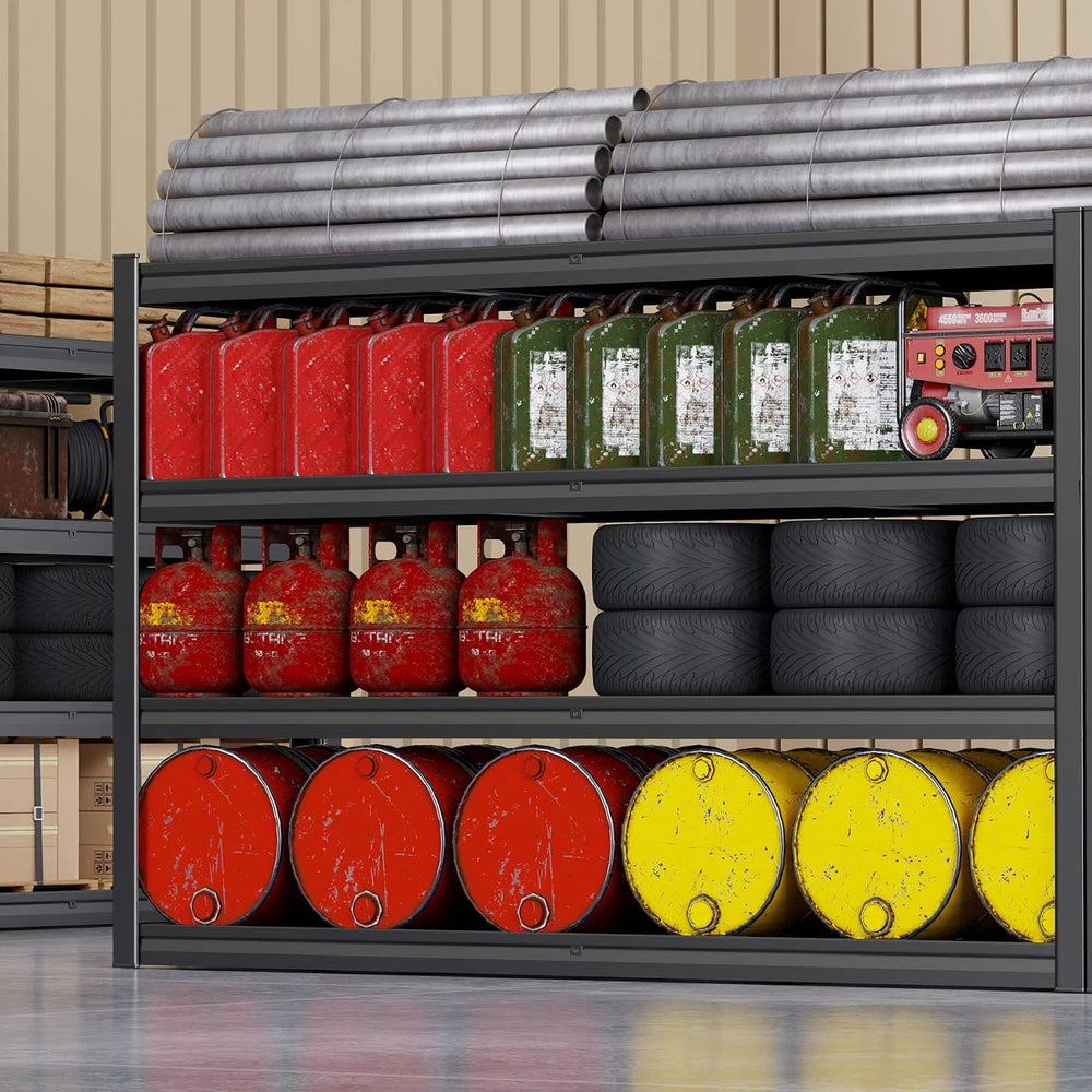 72" W Storage Shelves Heavy Duty Garage Shelving 30" D Metal Shelvi...