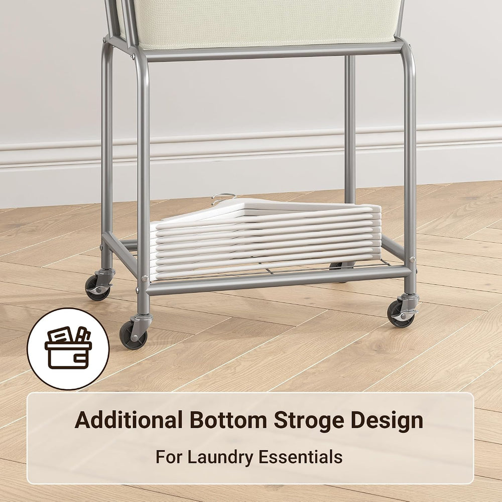 ELYKEN Rolling Laundry Hamper with Wheels, Removable Bag, Laundry Cart