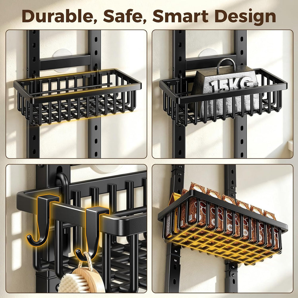 POKIPO 9 Tier Narrow Over The Door Pantry Organizer, 2 in 1 Wall Mount or Han...