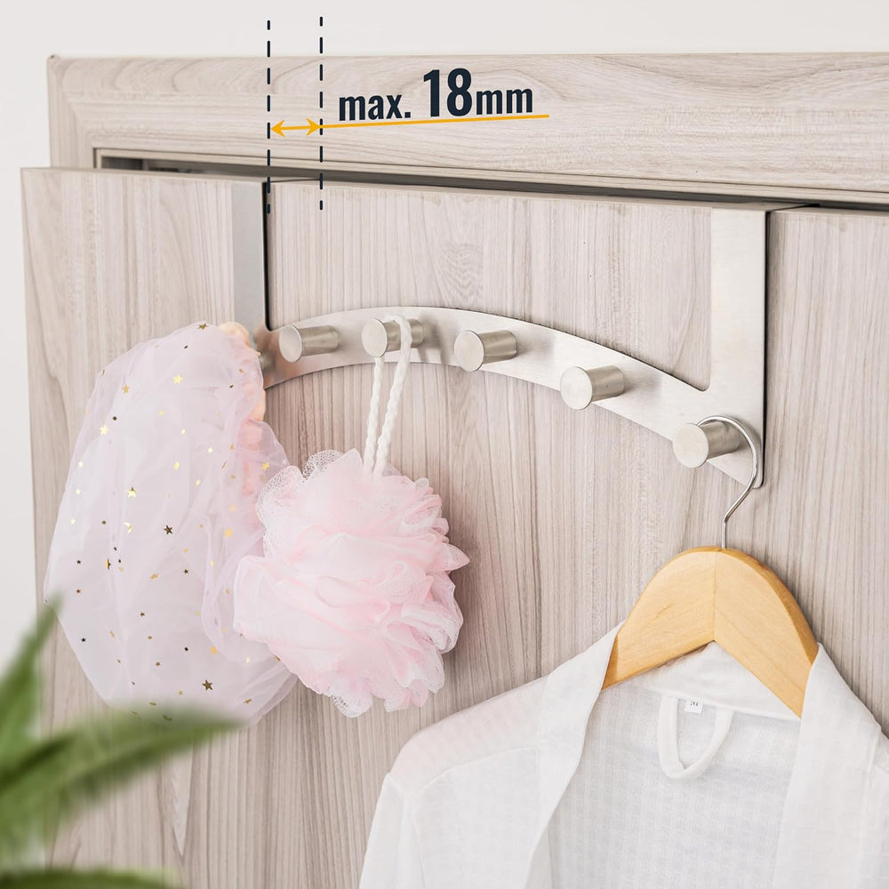 RICOO Over Door Hooks Hanger - Heavy Duty Door Hanger with 6 Hooks, Stainless...