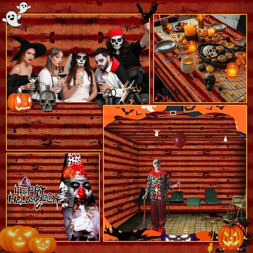 100 Ft Creepy Carnival Tablecloth Roll for Halloween Bloody Circus Tent Backd...