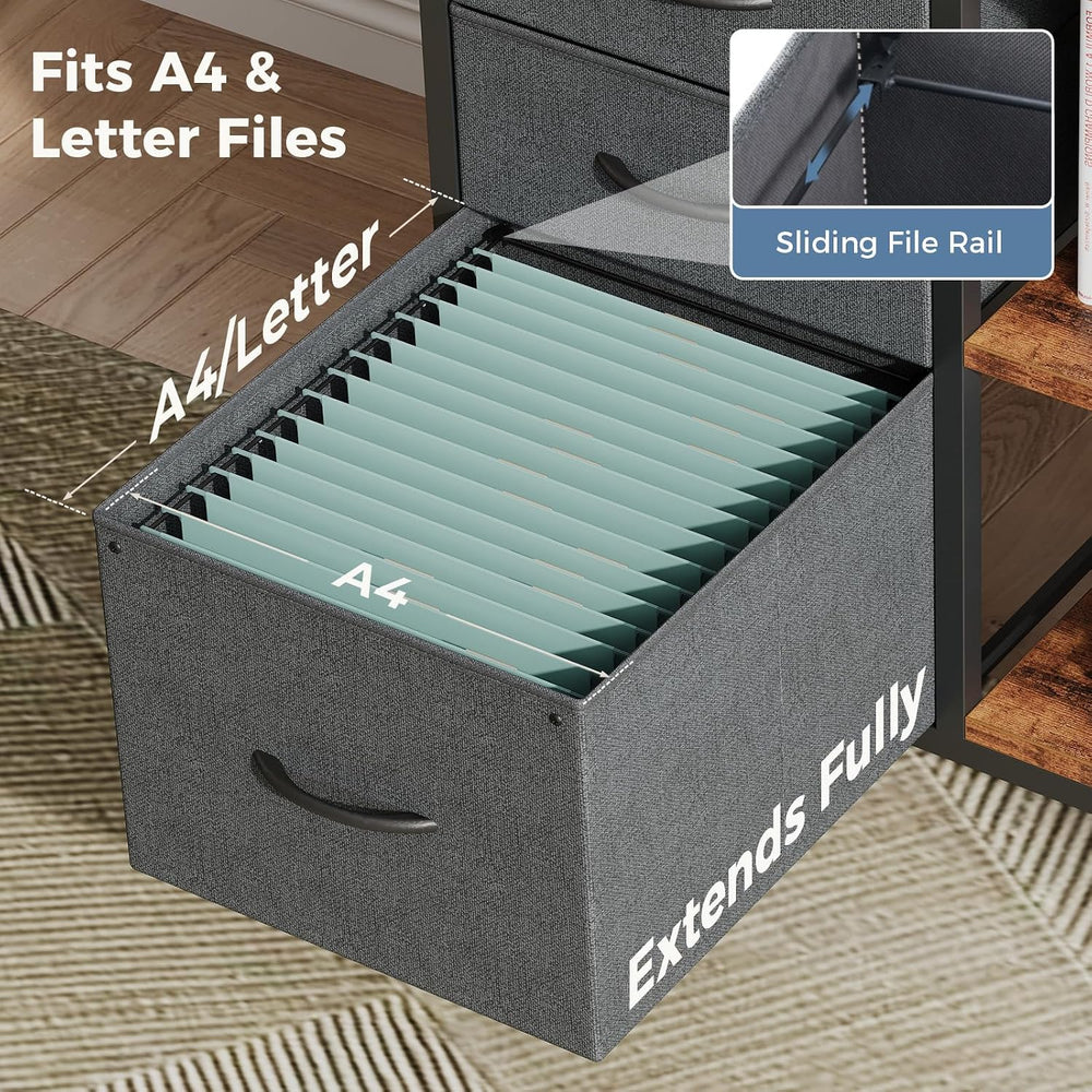 OLIXIS Mobile File Cabinet with 3 Drawers, Rolling Under Desk Storage