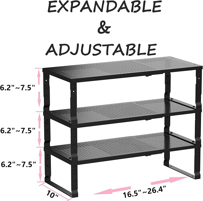 Metal Stackable Expandable Storage Shelf