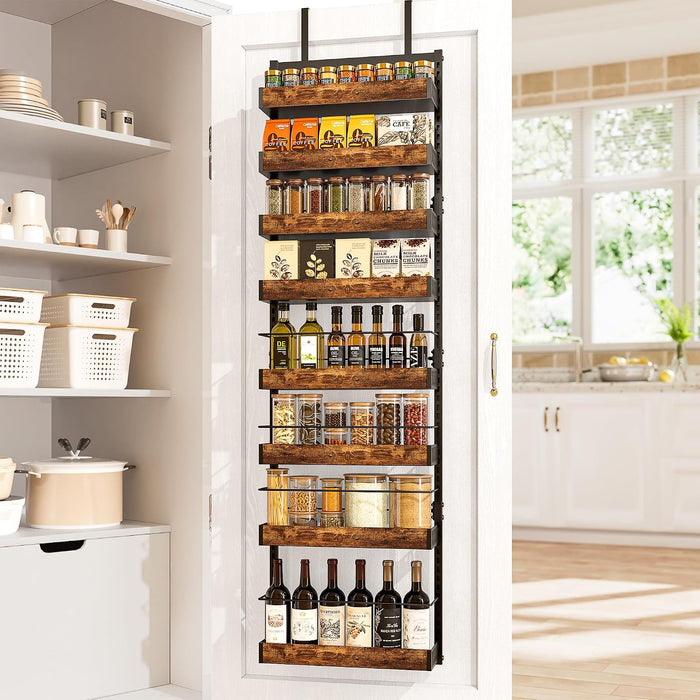 8 Tier Over The Door Pantry Organizer Storage Spice Rack Adjustable Basket