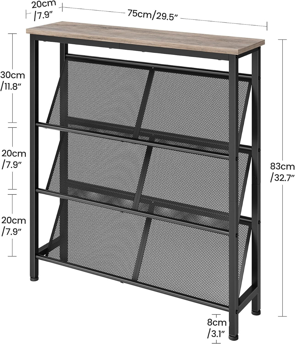 CHOEZON Shoe Rack, 4-Tier Slanted Shoe Storage Shelf, Narrow Shoe Rack for En...