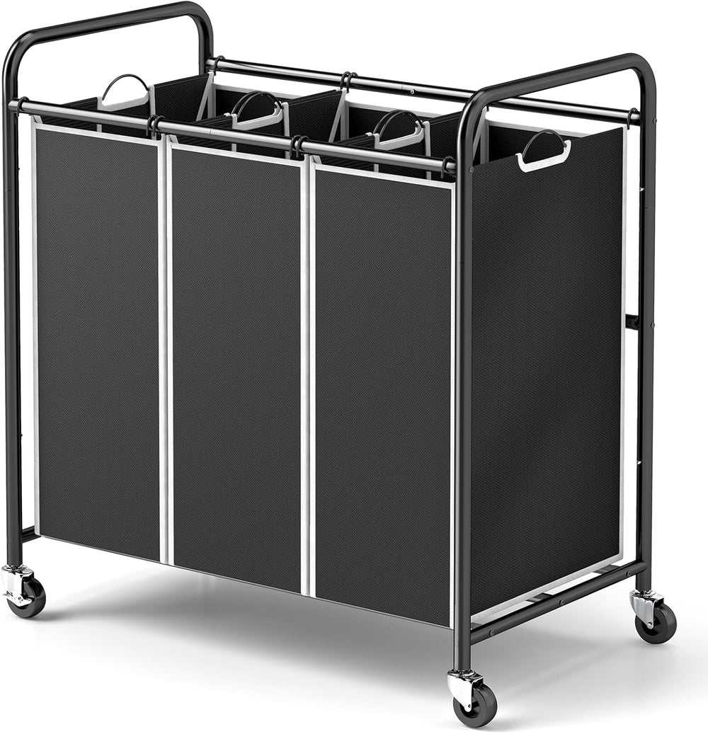 ROMOON Laundry Sorter Hamper 3 Section, Divided Laundry Basket Organizer