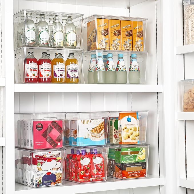 Vtopmart 8 Pack Clear Stackable Storage Bins