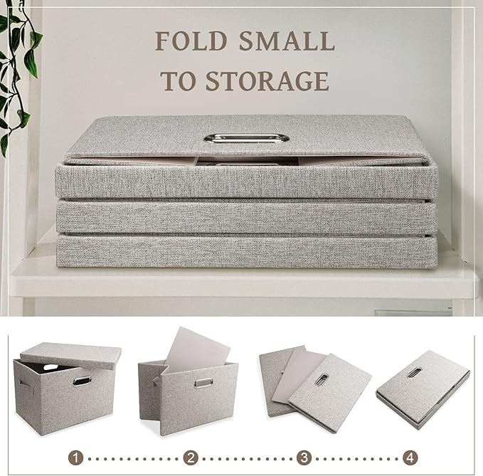 Medium 15" 21 Quart Collapsible Stackable Storage Bins