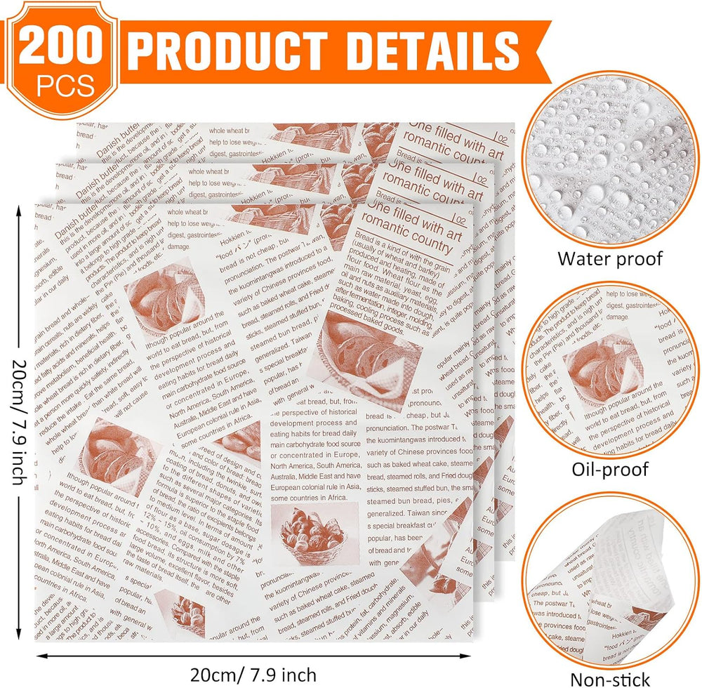 Potchen 220 Pcs Mini Square Fry Baskets, Metal Serving Baskets with Liners