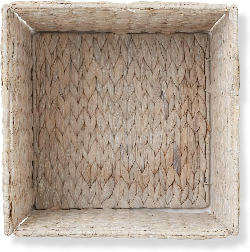 Casafield 12" x 12" Hyacinth Storage Baskets, Whitewash - Set of 2 ...