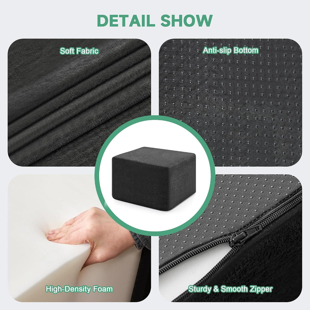 23.6'' Square Pouf Boneless Ottoman Foot Rest with High-Rebound Solid...