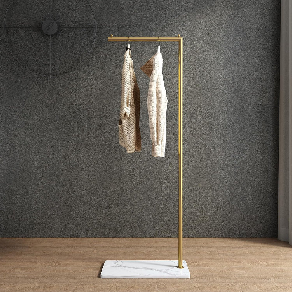 Gold clothing rack with Marble Base,Modern clothes racks for hanging clothes,...