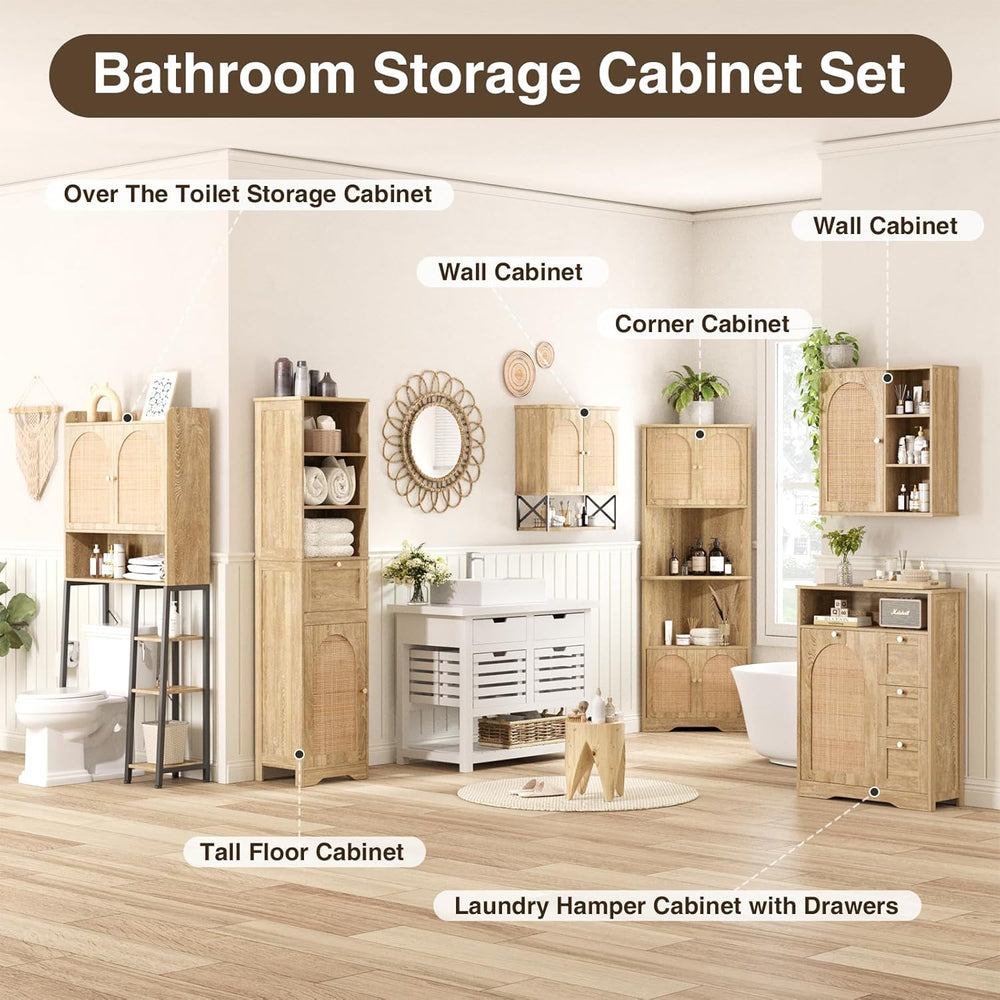 Tilt Out Trash Can Cabinet for 10 Gallon Garbage Can,Laundry Hamper Cabinet
