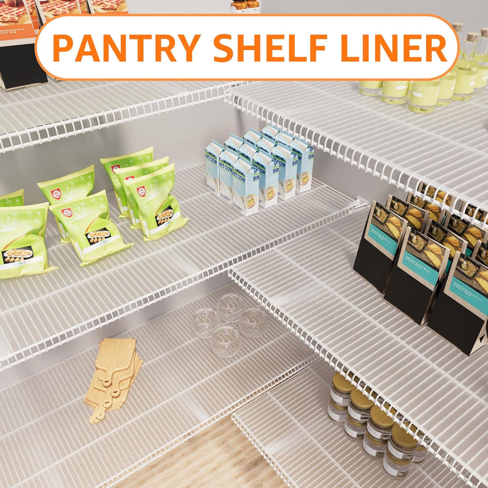 Shelf Liners for Wire Shelving Thick: 17.5" Wide Clear Pantry Cabinet Liner