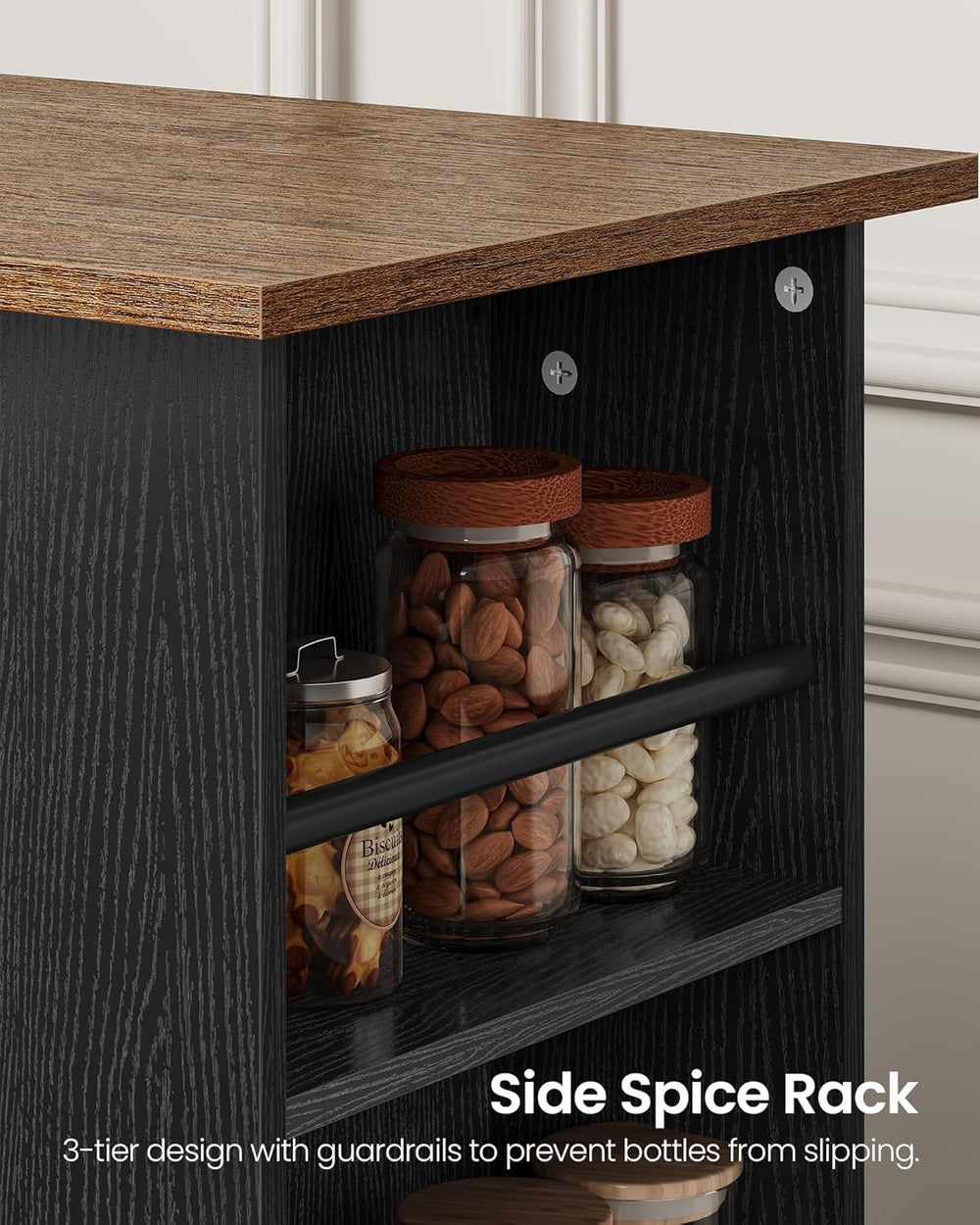 CHOEZON Kitchen Island Cart with Storage, Bar Cart with Charging Station, Kit...