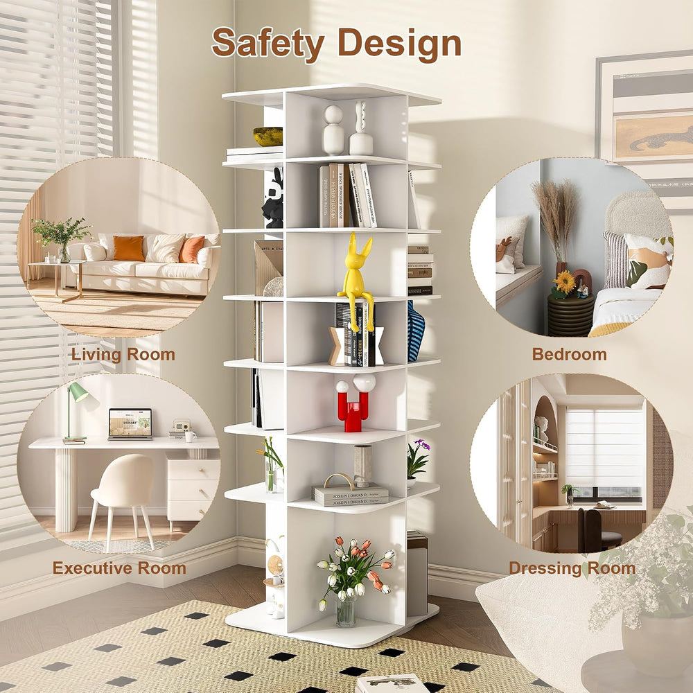 7-Tier Rotating Shoe Rack Tower, 360° Spinning Shoe Organizer for Closet, Fre...