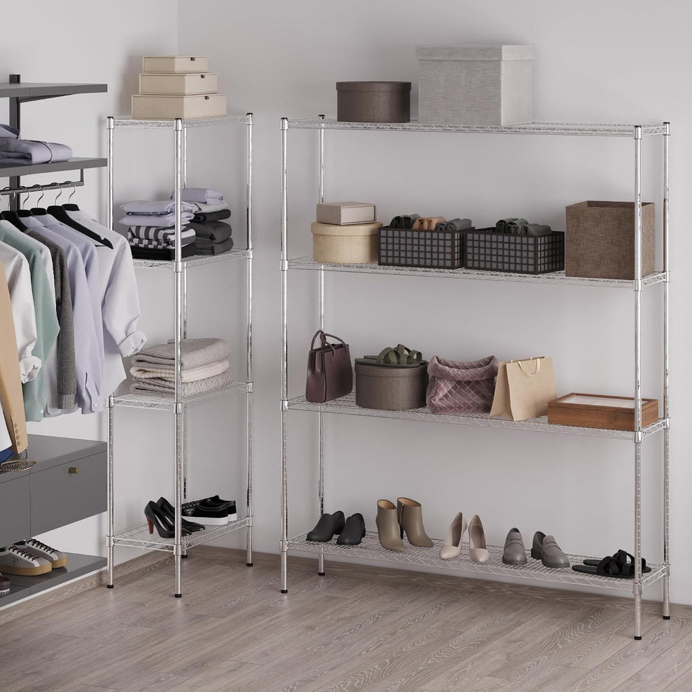 14" Deep x 60" Wide x 74" Height Wire Shelving Kit | 4-Tier | ...