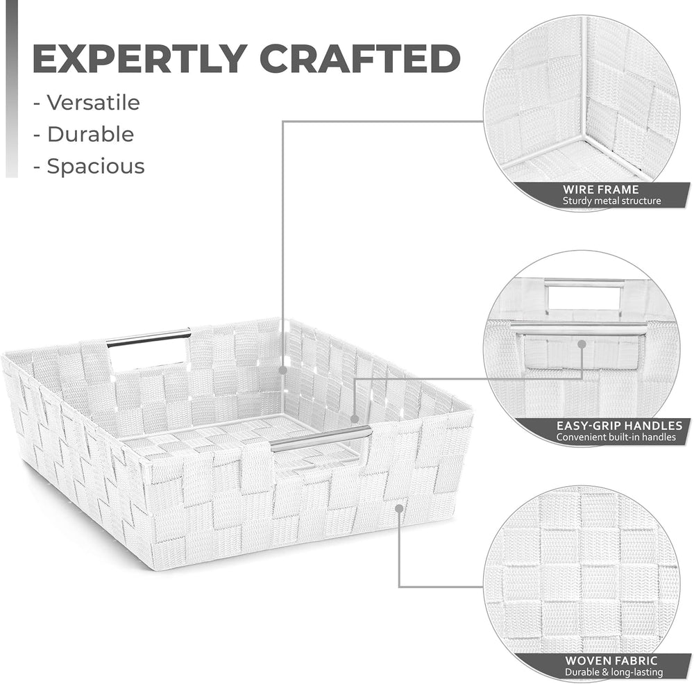 Sorbus Baskets for Organizing, Woven Storage Set (9 Piece Set, White)