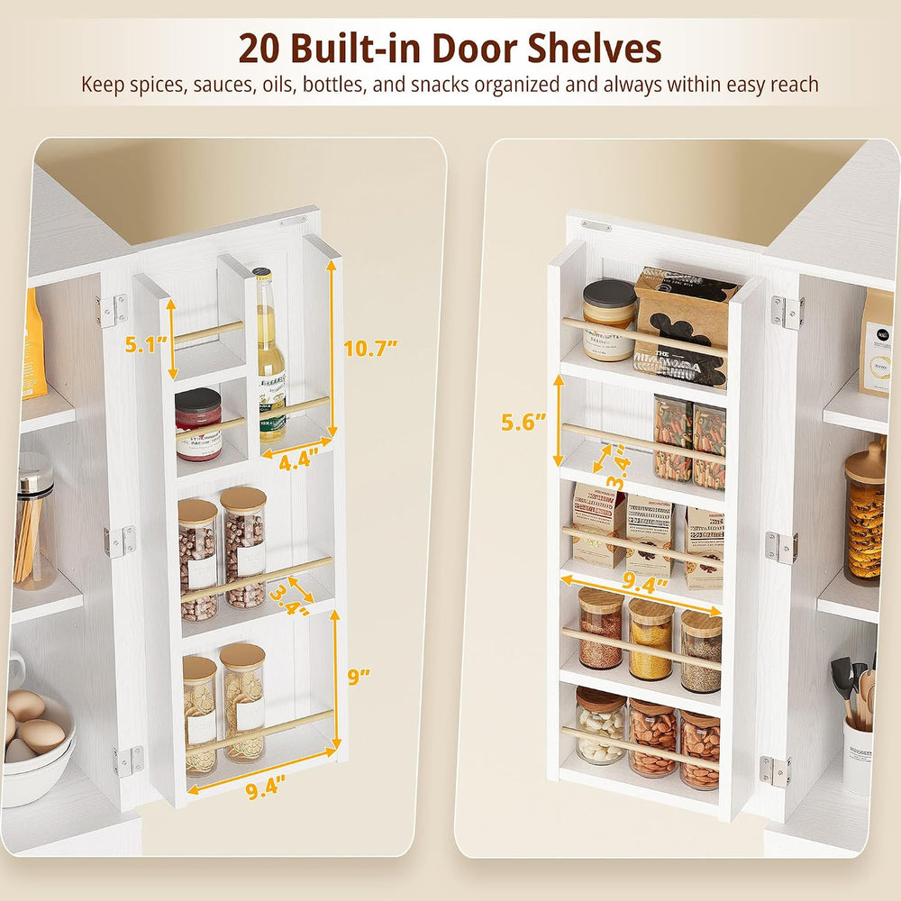 IRONCK Kitchen Pantry Cabinet with 4 Door Storage & 2 Drawers, 24" W...